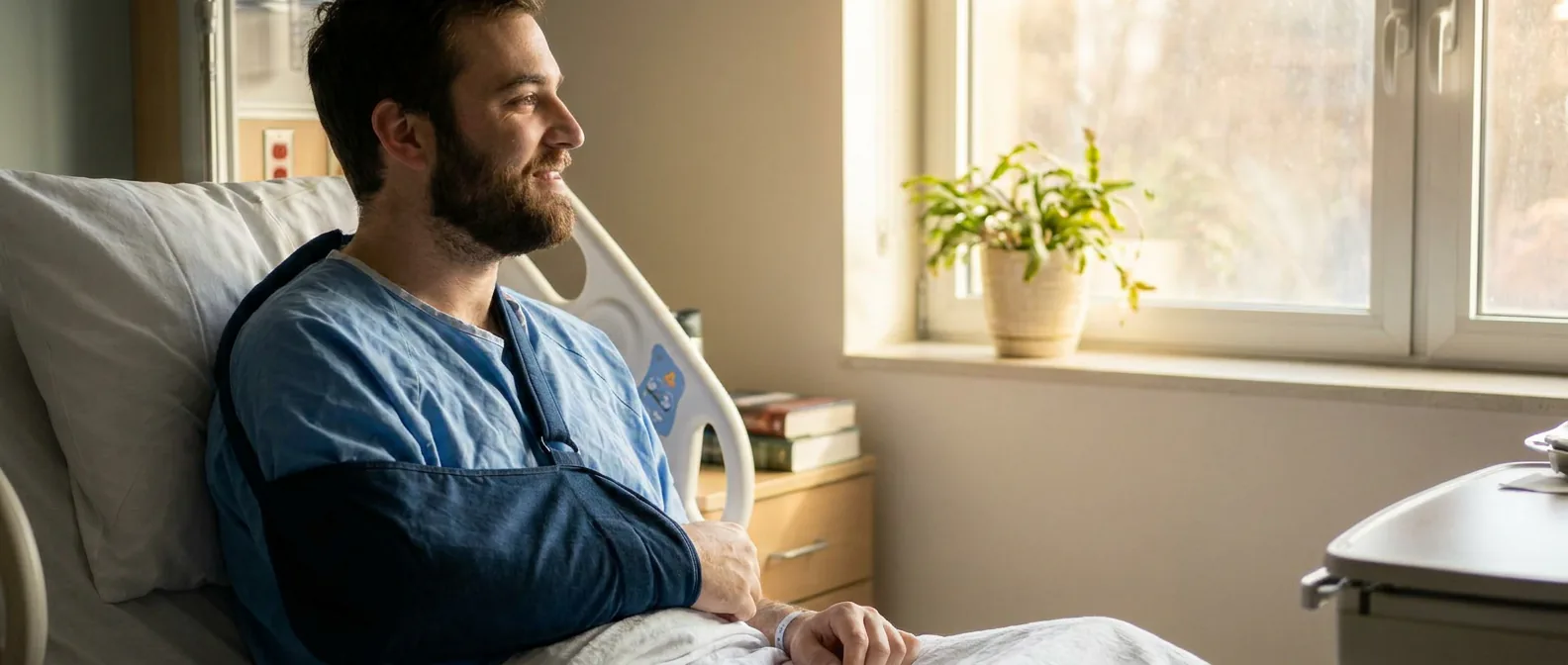An injured rider recovering in a Toronto hospital